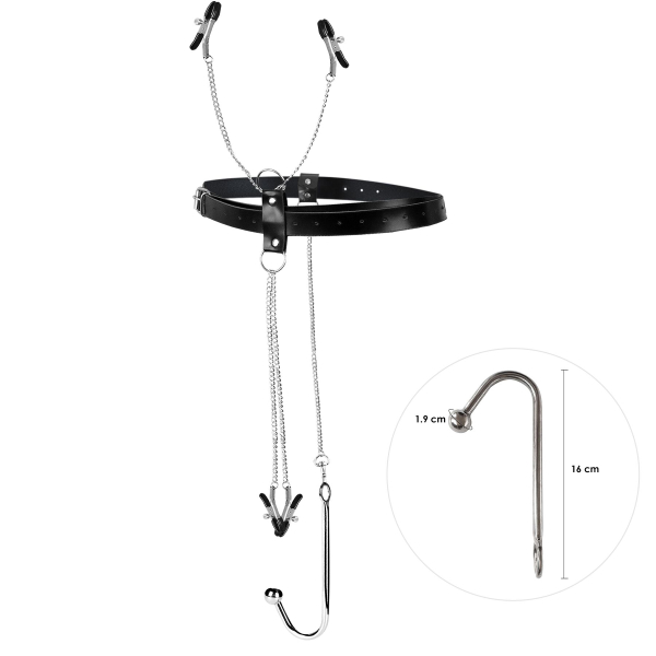 Бондажний набір із металевим анальним гаком №1 Art of Sex Blanca Bondage set with anal hook №1 - фото