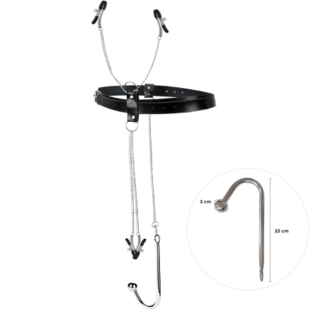 Бондажний набір із металевим анальним гаком №2 Art of Sex Blanca Bondage set with anal hook №2 - фото