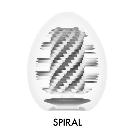 Мастурбатор-яйце Tenga Egg Spiral, щільний TPE, пробник лубриканту 5 мл - фото №3