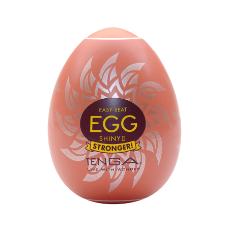 Мастурбатор-яйце Tenga Egg Shiny II, щільний TPE, пробник лубриканту 5 мл - фото