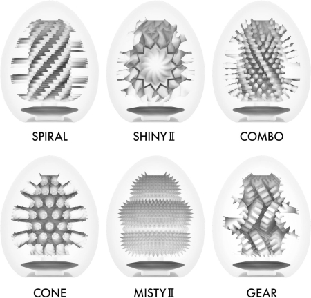 Набір мастурбаторів-яєць Tenga Egg Hard Boilded II Pack (6 яєць), щільний TPE, опукла текстура - фото №3