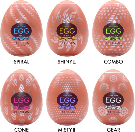 Набір мастурбаторів-яєць Tenga Egg Hard Boilded II Pack (6 яєць), щільний TPE, опукла текстура - фото №2