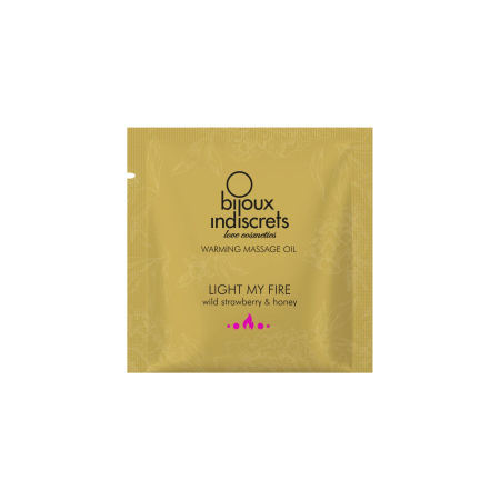 Пробник масажної олії Bijoux Indiscrets Light my Fire – Wild Strawberry & Honey (2 мл) - фото