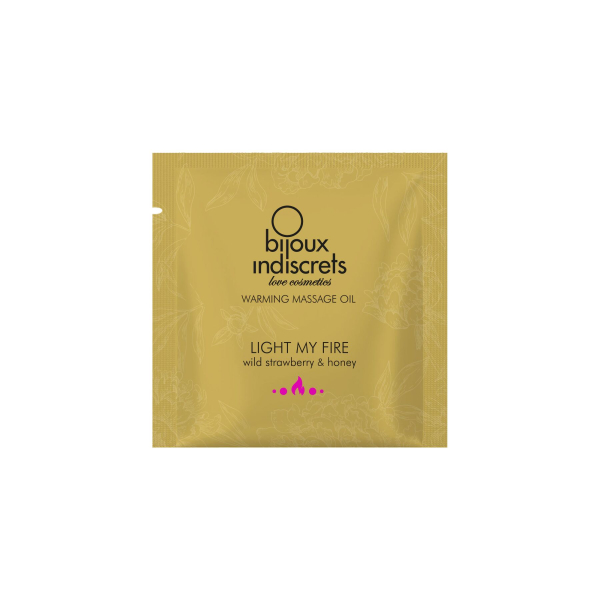 Пробник масажної олії Bijoux Indiscrets Light my Fire – Wild Strawberry & Honey (2 мл) - фото