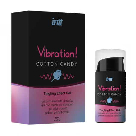 Рідкий вібратор Intt Vibration Cotton Candy (15 мл), густий гель, дуже смачний, діє до 30 хвилин - фото