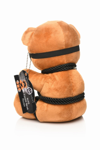 Плюшевий ведмедик ROPE Teddy Bear БДСМ у шкіряній масці та обв’язці, 22x16x12 см - фото №3