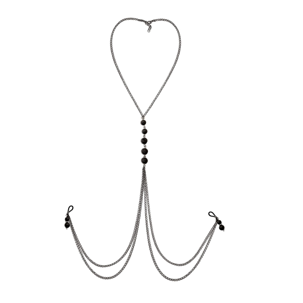 Прикраса на груди з натуральним камінням Art of Sex - Nipple clamps Lava - фото