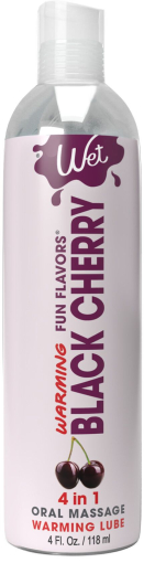 Зігрівальний лубрикант на водній основі Wet Warming Black Cherry 4 in 1, без цукру (118 мл) - фото