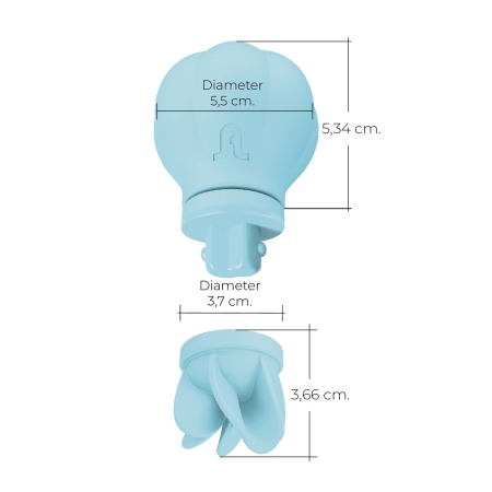 Вібратор Adrien Lastic Caress Blue з насадками для стимуляції ерогенних зон, які обертаються. - фото №5