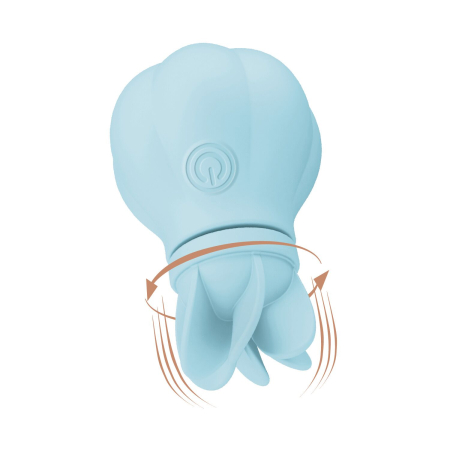 Вібратор Adrien Lastic Caress Blue з насадками для стимуляції ерогенних зон, які обертаються. - фото №2