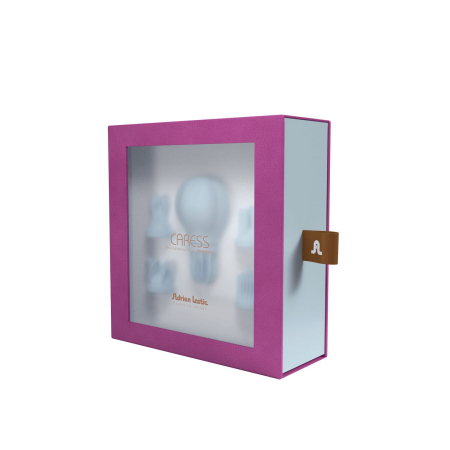 Вібратор Adrien Lastic Caress Blue з насадками для стимуляції ерогенних зон, які обертаються. - фото №8