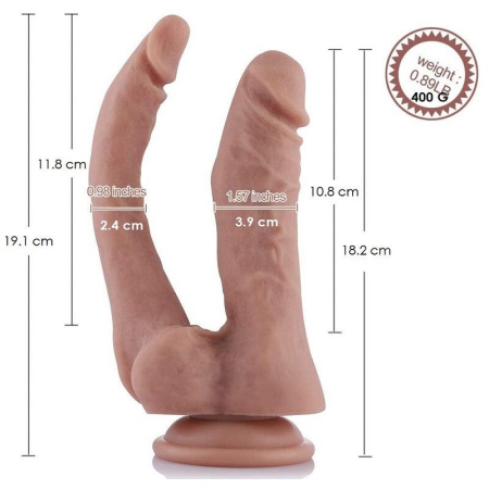 Подвійний фалоімітатор Hismith 9.8" Double Penetrator Silicone Dildo - фото №2
