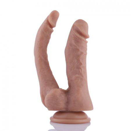 Подвійний фалоімітатор Hismith 9.8" Double Penetrator Silicone Dildo - фото №4