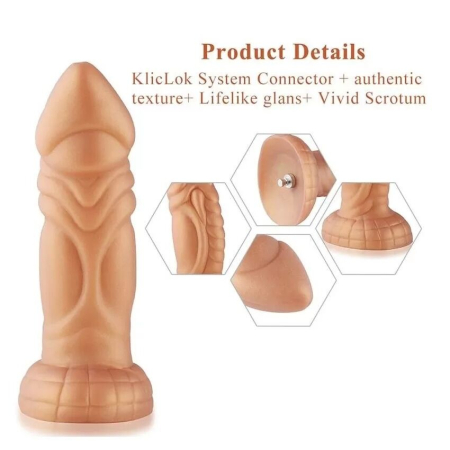 Силіконовий дилдо Hismith Slightly Curved Silicone Dildo Monster Series - фото №3