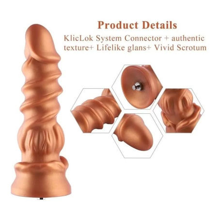 Силіконовий дилдо Hismith Spiral Grain Silicone Dildo Monster Series - фото №3