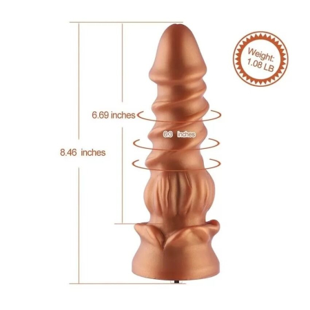Силіконовий дилдо Hismith Spiral Grain Silicone Dildo Monster Series - фото №2