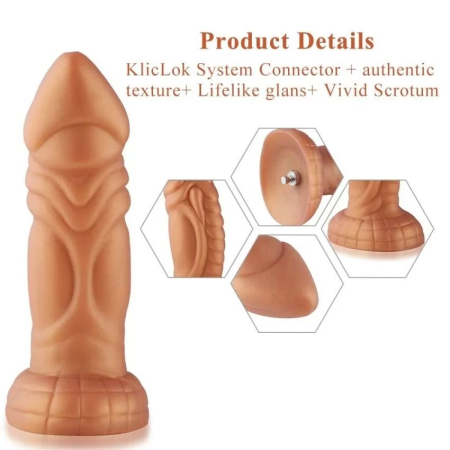 Силіконовий дилдо з вібрацією Hismith Slightly Curved Vibrating Silicone Dildo Monster Series - фото №4