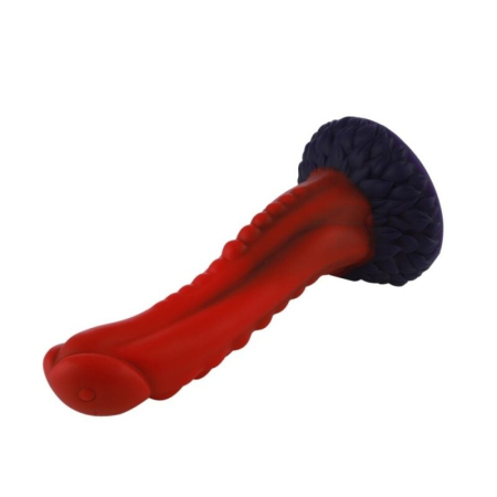 Силіконовий дилдо Hismith 8.35" Curved Silicone Dildo Red Monster Series - фото №3