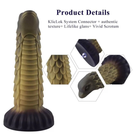 Силіконовий дилдо Hismith 8.5" Squama Beast Silicone Dildo Monster Series - фото №3