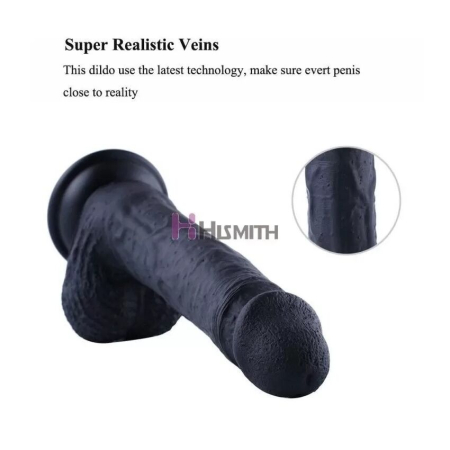 Силіконовий дилдо Hismith 8.3" Silicone Dildo Black - фото №3