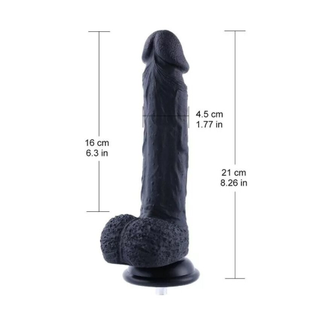 Силіконовий дилдо Hismith 8.3" Silicone Dildo Black - фото №2