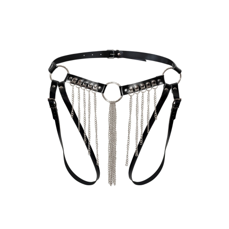 Сексуальні трусики з ланцюгами Art of Sex - Xena XS-M, колір чорний - фото №3