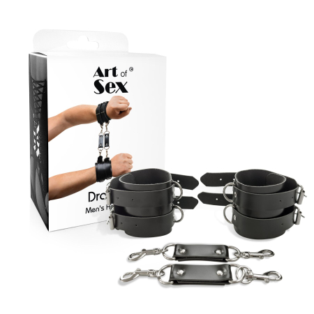 Наручники чоловічі Art of Sex - Handcuffs Dragons man з екошкіри, колір чорний - фото №4