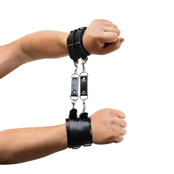 Наручники чоловічі Art of Sex - Handcuffs Dragons man з екошкіри, колір чорний - фото