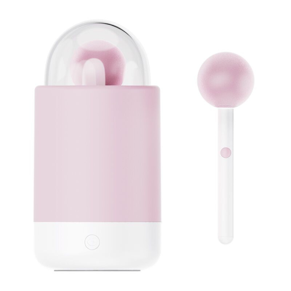 Вібратор-цукерка на паличці KISSTOY Pink Pop, зарядний кейс-нічник, 10 режимів вібрації - фото