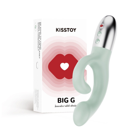 Вібратор-кролик для точки G KISTOY Big G Green, вигнутий відросток, автоматичний підігрів - фото №3