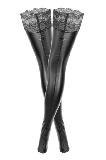 Панчохи з мокрим ефектом Noir Handmade F135 Powerwetlook stockings, XXL, без мисків - фото №4