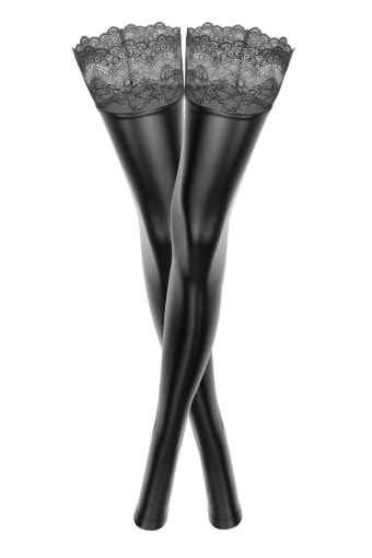 Панчохи з мокрим ефектом Noir Handmade F135 Powerwetlook stockings, XXL, без мисків - фото №3