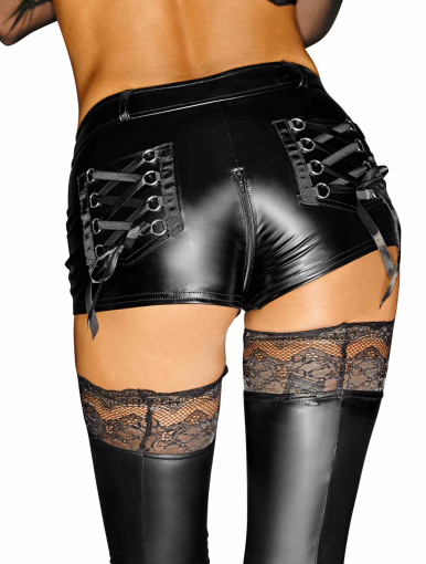 Шортики з мокрим ефектом Noir Handmade F138 Powerwetlook shorts, L - фото №2