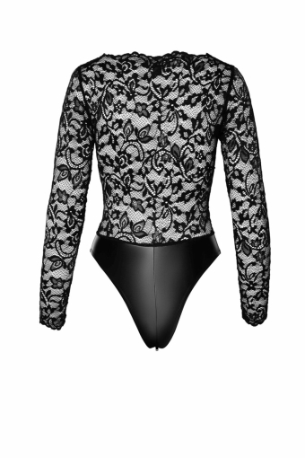 Боді Noir Handmade F296 Psyche bodysuit of lace and wetlook - 3XL - фото №7