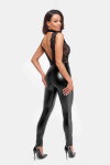 (SALE) Комбінезон Noir Handmade F298 Libido Deep-V catsuit with collar and pearl chain - M - фото №2