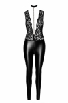 (SALE) Комбінезон Noir Handmade F298 Libido Deep-V catsuit with collar and pearl chain - M - фото №4