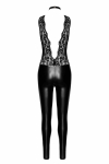 (SALE) Комбінезон Noir Handmade F298 Libido Deep-V catsuit with collar and pearl chain - M - фото №5