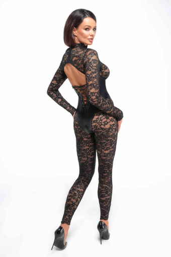 Комбінезон Noir Handmade F299 Enigma lace catsuit with underbust bodice - L - фото №3