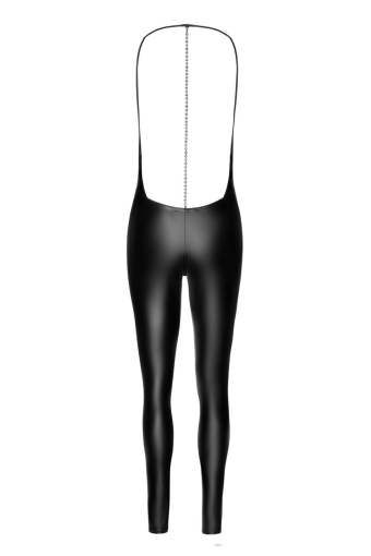 (SALE) Комбінезон Noir Handmade F306 Mirage catsuit with jewelry rhinestone chain adorning the back - S - фото №6