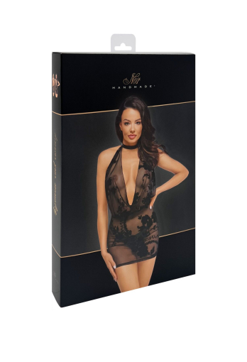 Сукня Noir Handmade F313 Mythos mini flocked mesh dress with jewelry rhinestone chain - XXL - фото №7