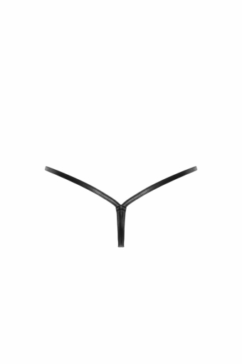 Трусики Noir Handmade P012 Wild crocodile wetlook thong with double opening - M - фото №6