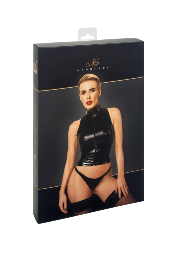 Топ Noir Handmade F324 Glam wetlook top with vinyl corset - M - фото №7