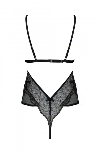 Боді Passion AMBERLY BODY black, L/XL, відкрита спина, низ стрінги - фото №4