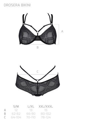 Комплект Passion DROSERA BIKINI black, XXL/XXXL, бюстгальтер і трусики-кюлоти №5