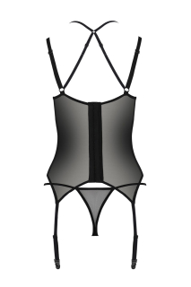 Корсет Passion DROSERA CORSET black, L/XL, з кріпленнями для панчіх, трусики в комплекті - - фото №4