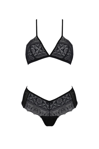 Комплект Passion KERRIA BIKINI black, S/M, бралет і трусики-бікіні - фото №3