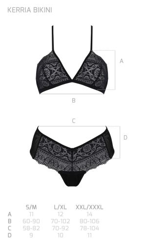 Комплект Passion KERRIA BIKINI black, XXL/XXXL, бралет і трусики-бікіні №5