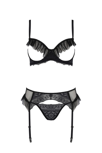Комплект Passion KERRIA SET WITH OPEN BRA black S/M - ECO Passion - фото №3