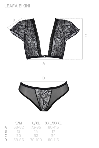 Комплект Passion LEAFA BIKINI black XXL/XXXL - ECO Passion - фото №5