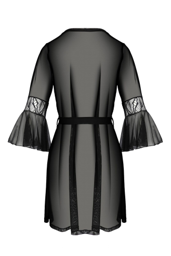 Пеньюар Passion LEAFA PEIGNOIR black S/M - ECO Passion №4